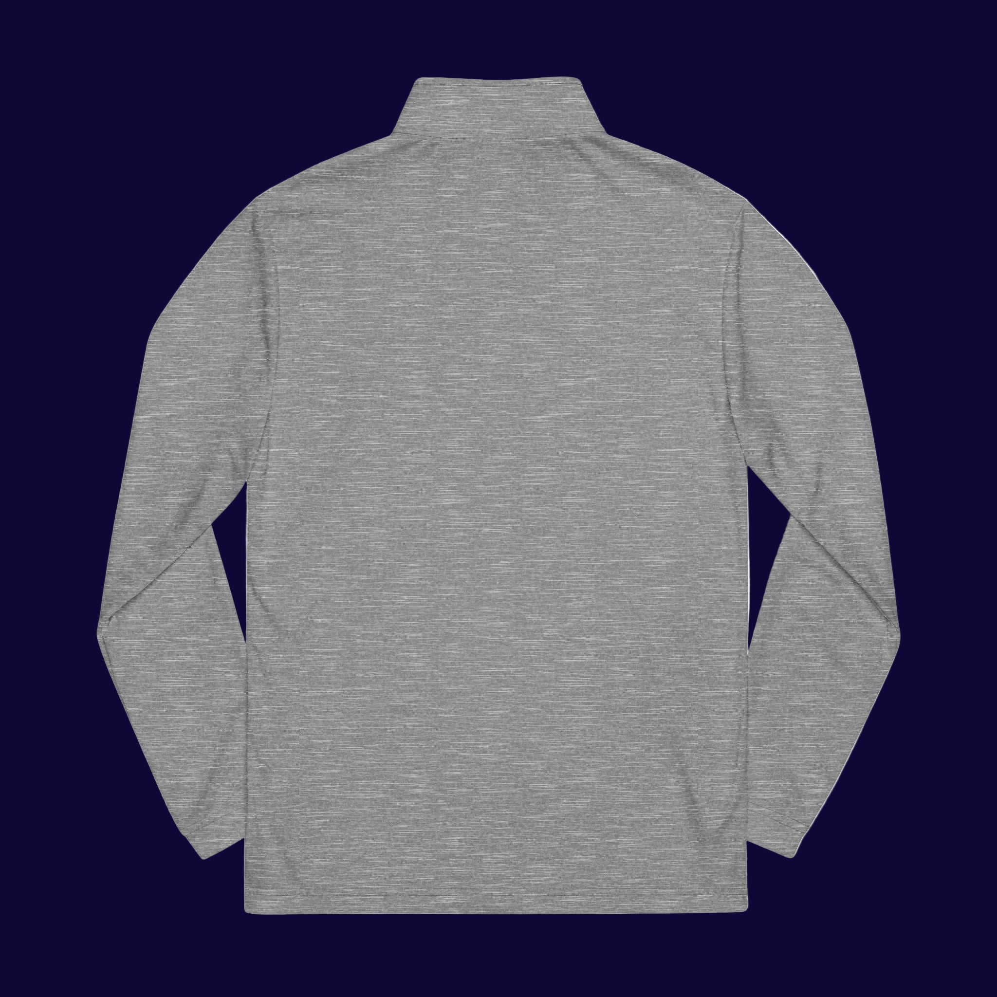 Embroidered Quarter-Zip Pullover — White Performance Top with Crest