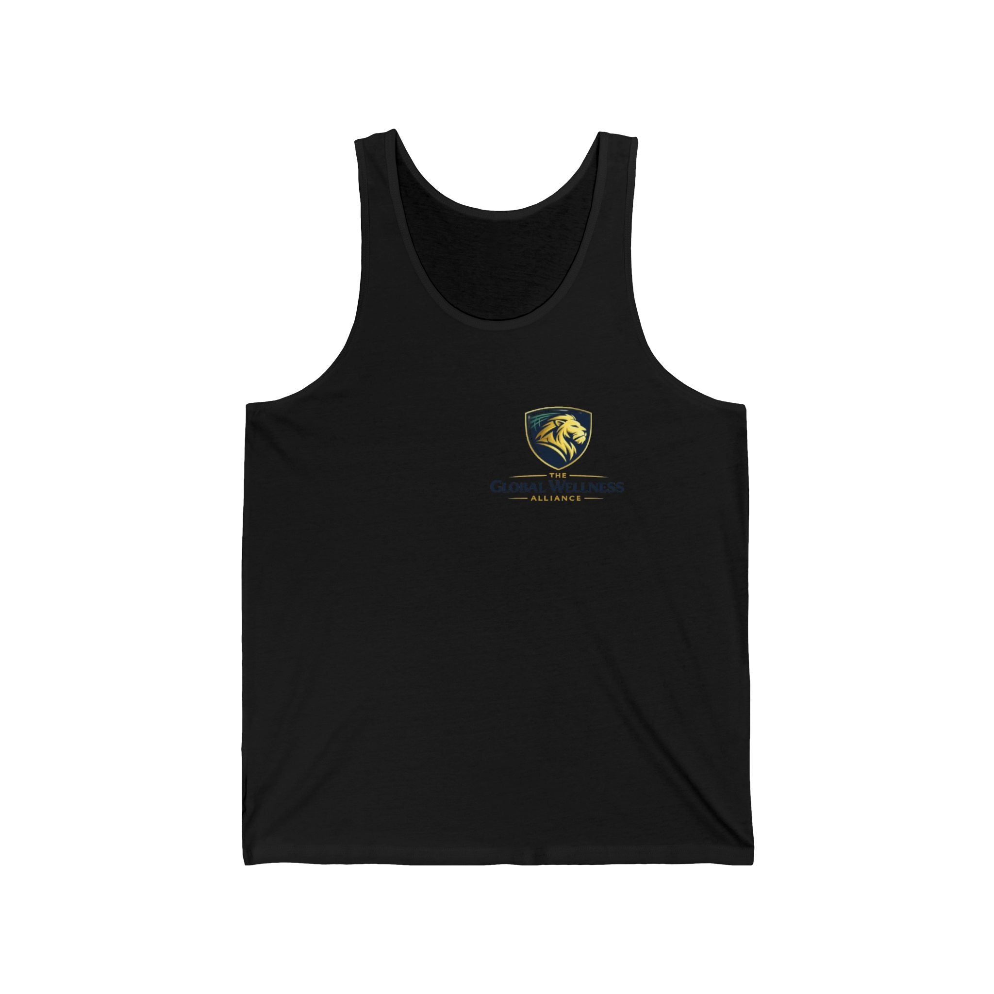 Global Wellness Shield Logo Tank Top — Fitness & Wellness Branded Athletic Tank