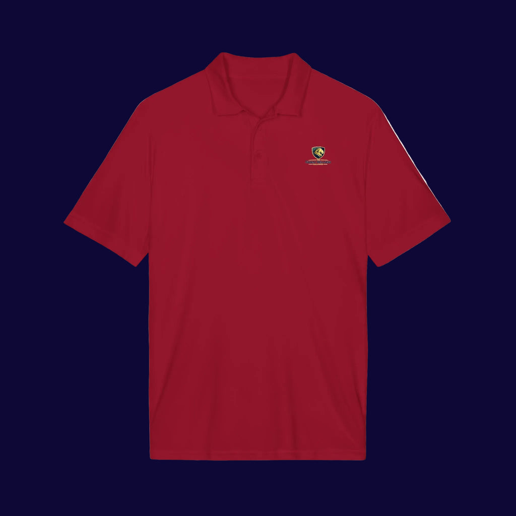 Embroidered Coast Guard Polo Shirt — White Performance Short-Sleeve