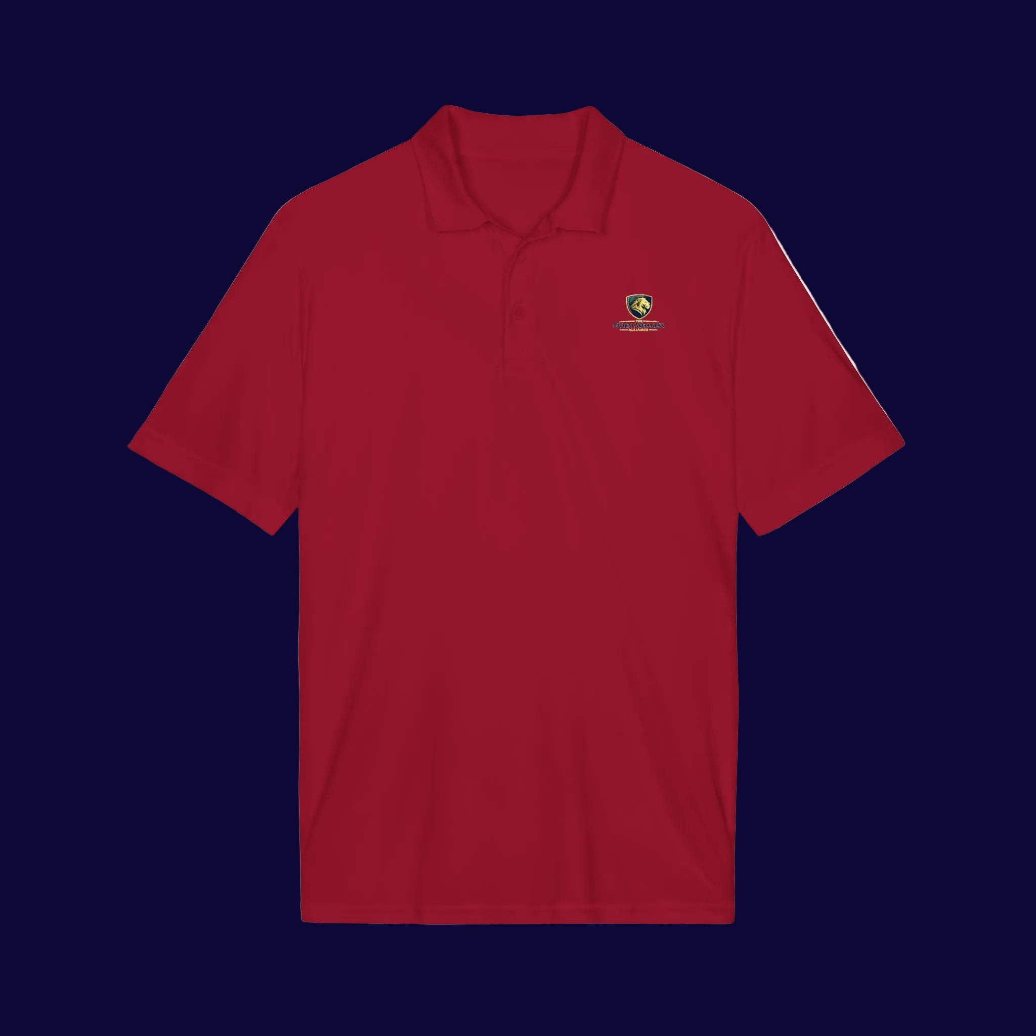 Embroidered Coast Guard Polo Shirt — White Performance Short-Sleeve
