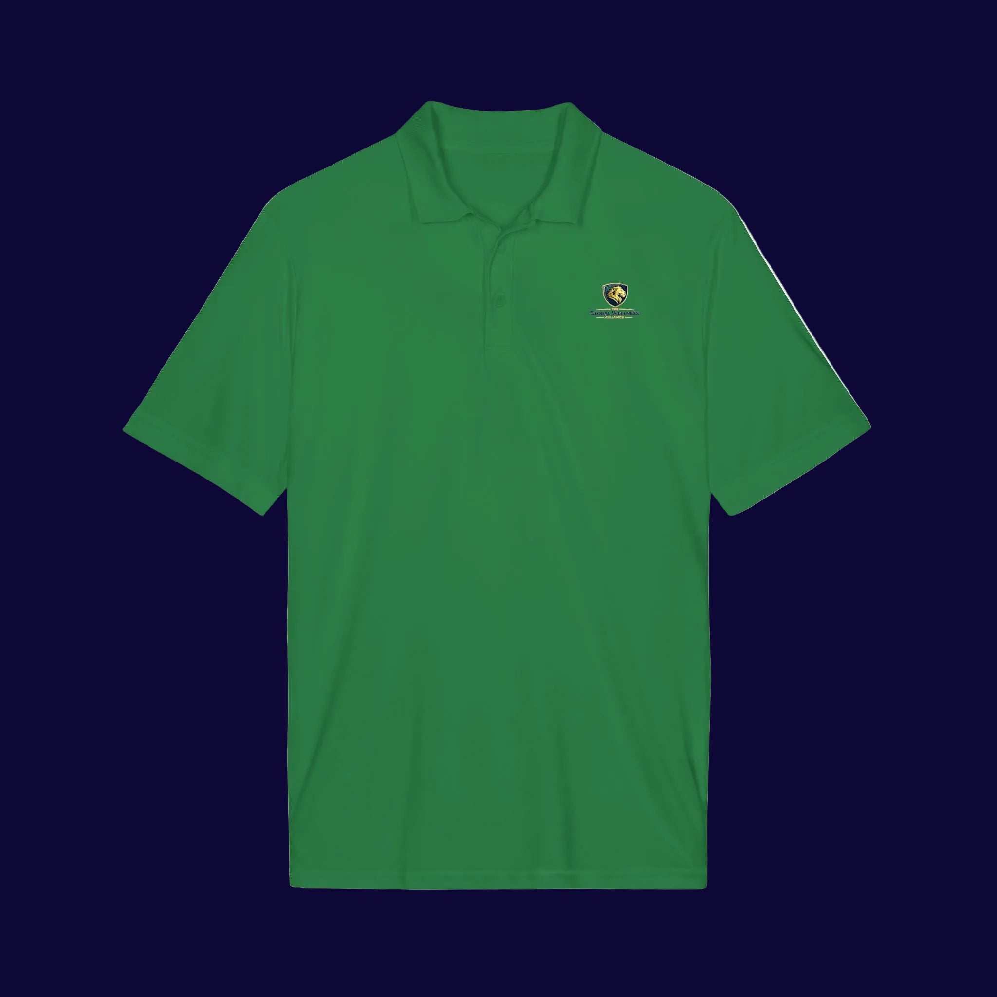 Embroidered Coast Guard Polo Shirt — White Performance Short-Sleeve