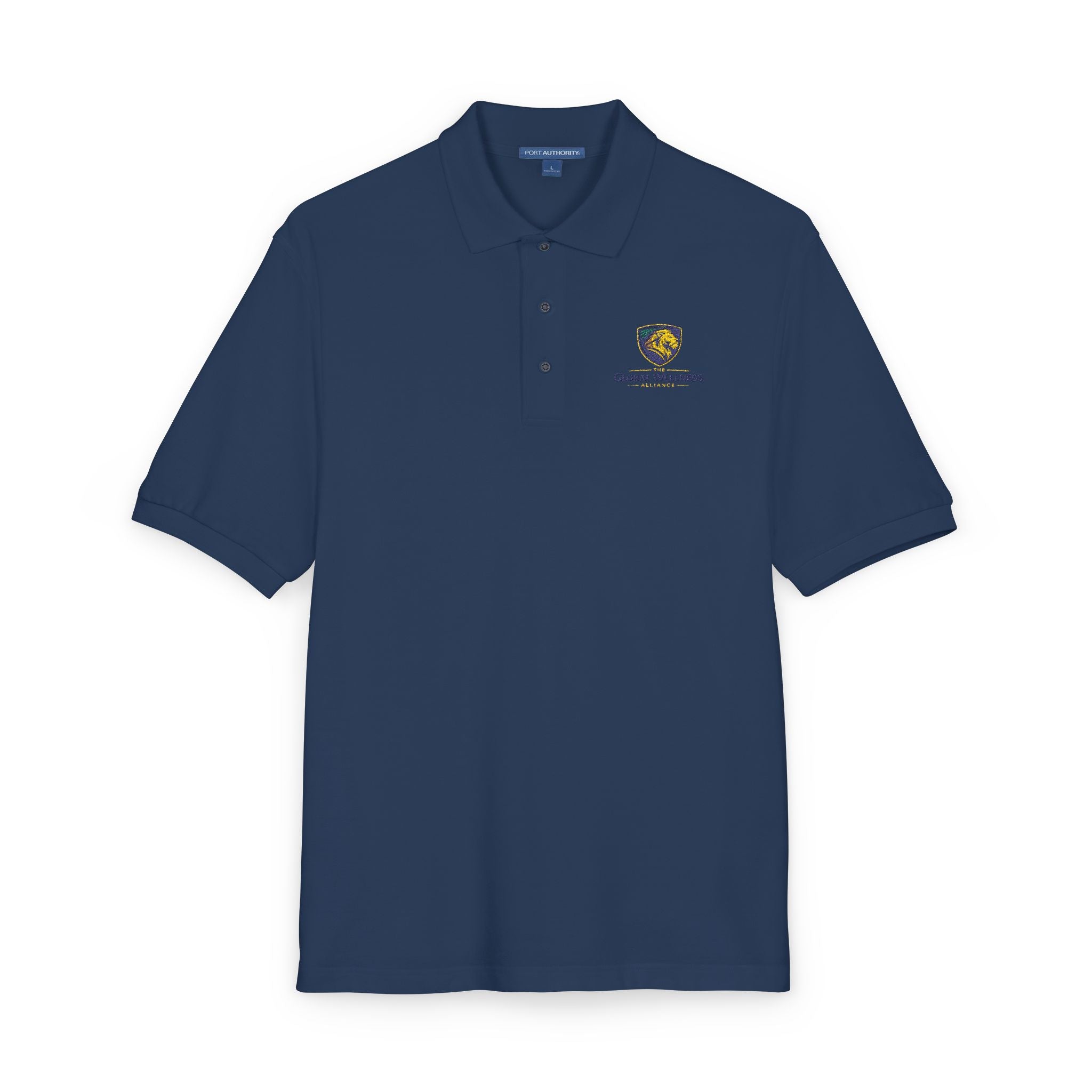 Embroidered Lion Crest Polo Shirt — Classic Club Logo Polo