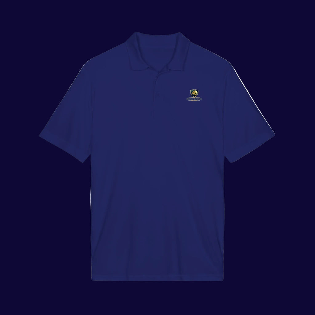 Embroidered Coast Guard Polo Shirt — White Performance Short-Sleeve