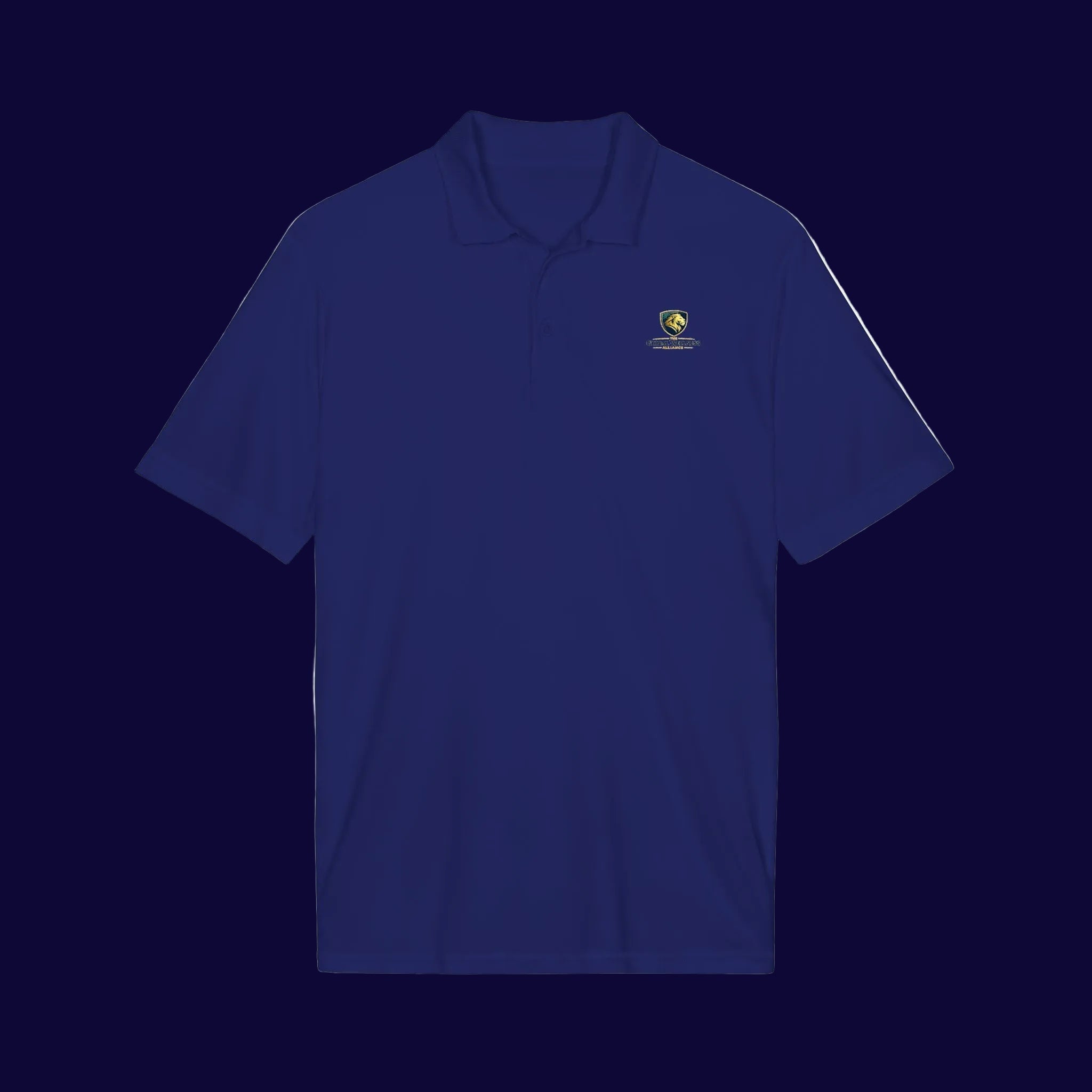 Embroidered Coast Guard Polo Shirt — White Performance Short-Sleeve