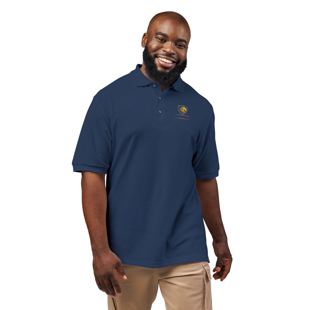 Embroidered Lion Crest Polo Shirt — Classic Club Logo Polo