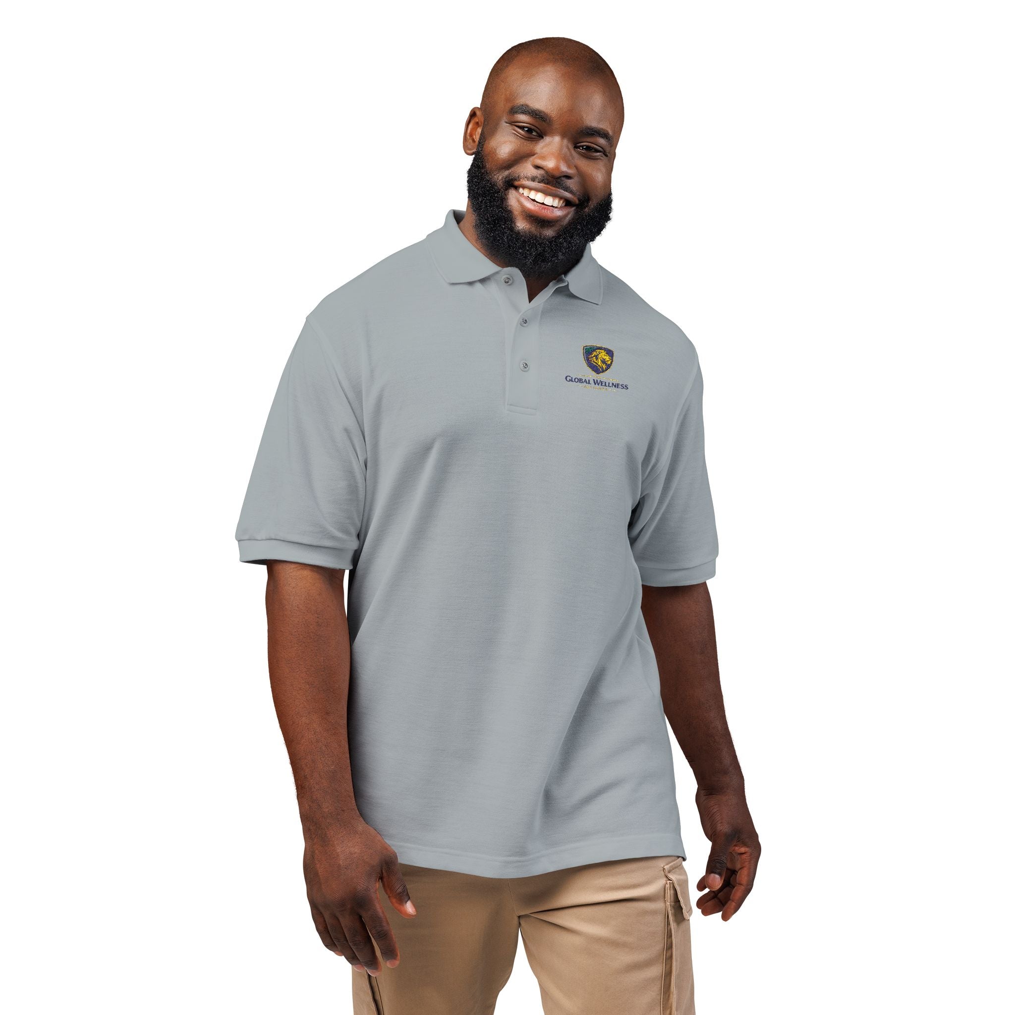 Embroidered Lion Crest Polo Shirt — Classic Club Logo Polo
