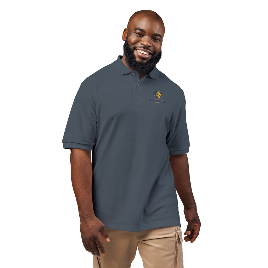 Embroidered Lion Crest Polo Shirt — Classic Club Logo Polo