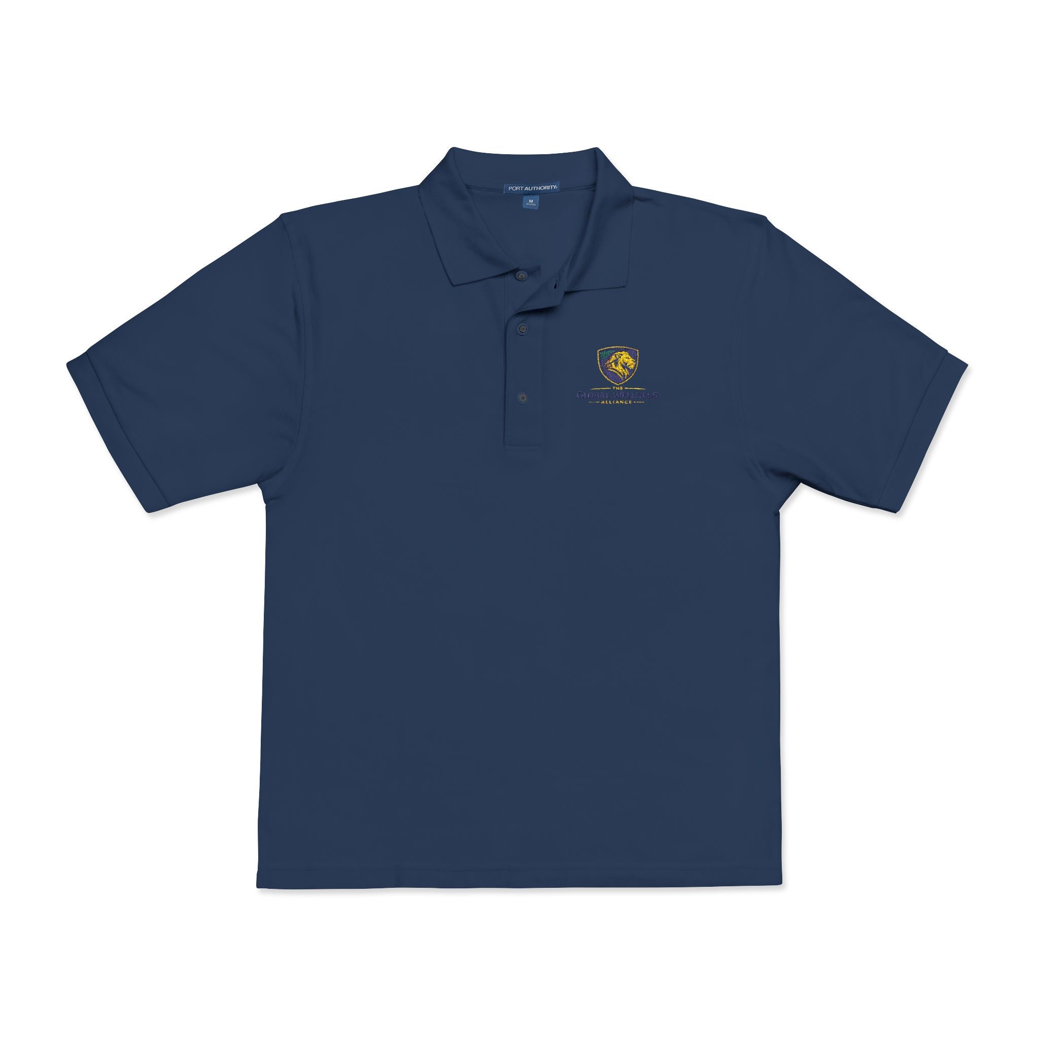 Embroidered Lion Crest Polo Shirt — Classic Club Logo Polo