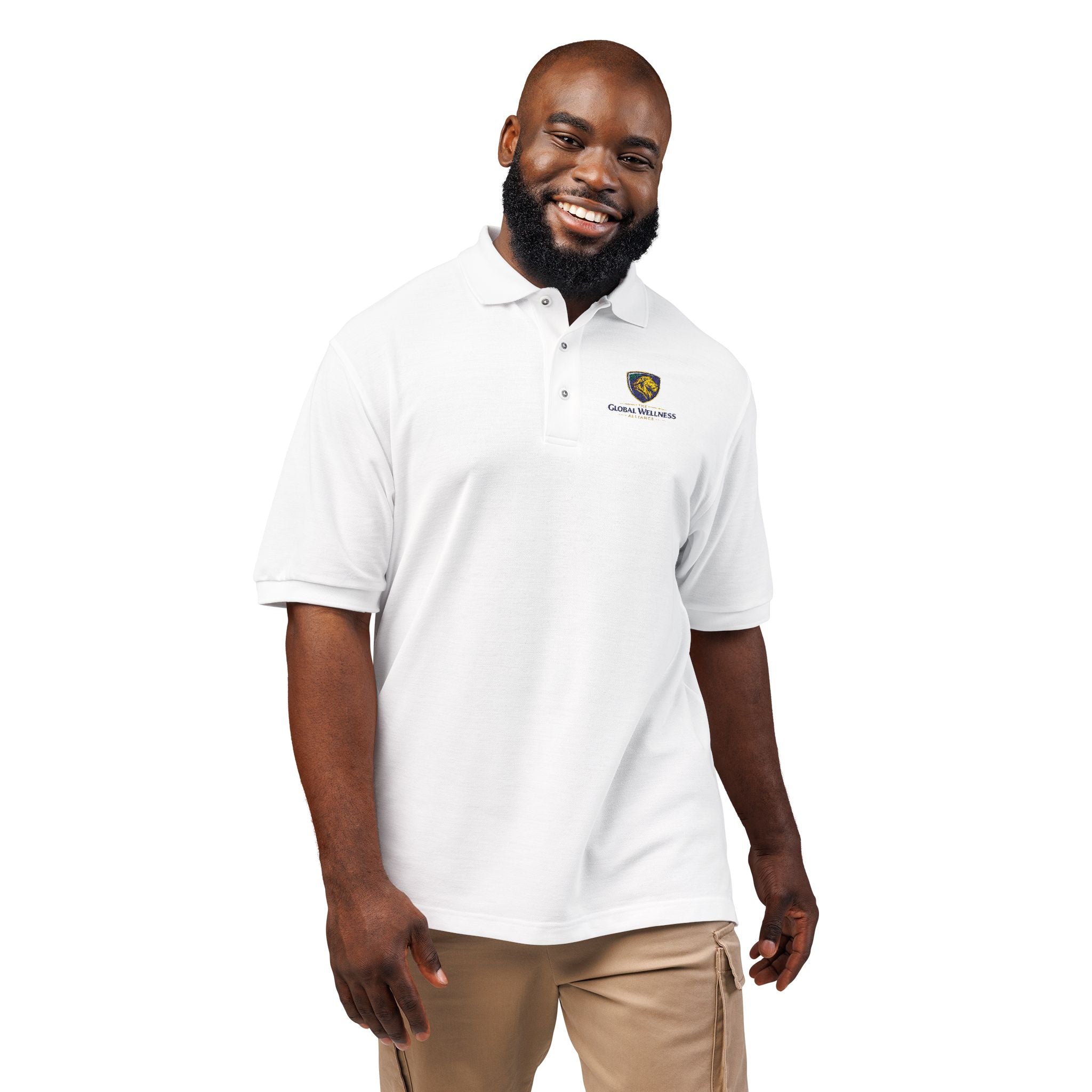 Embroidered Lion Crest Polo Shirt — Classic Club Logo Polo