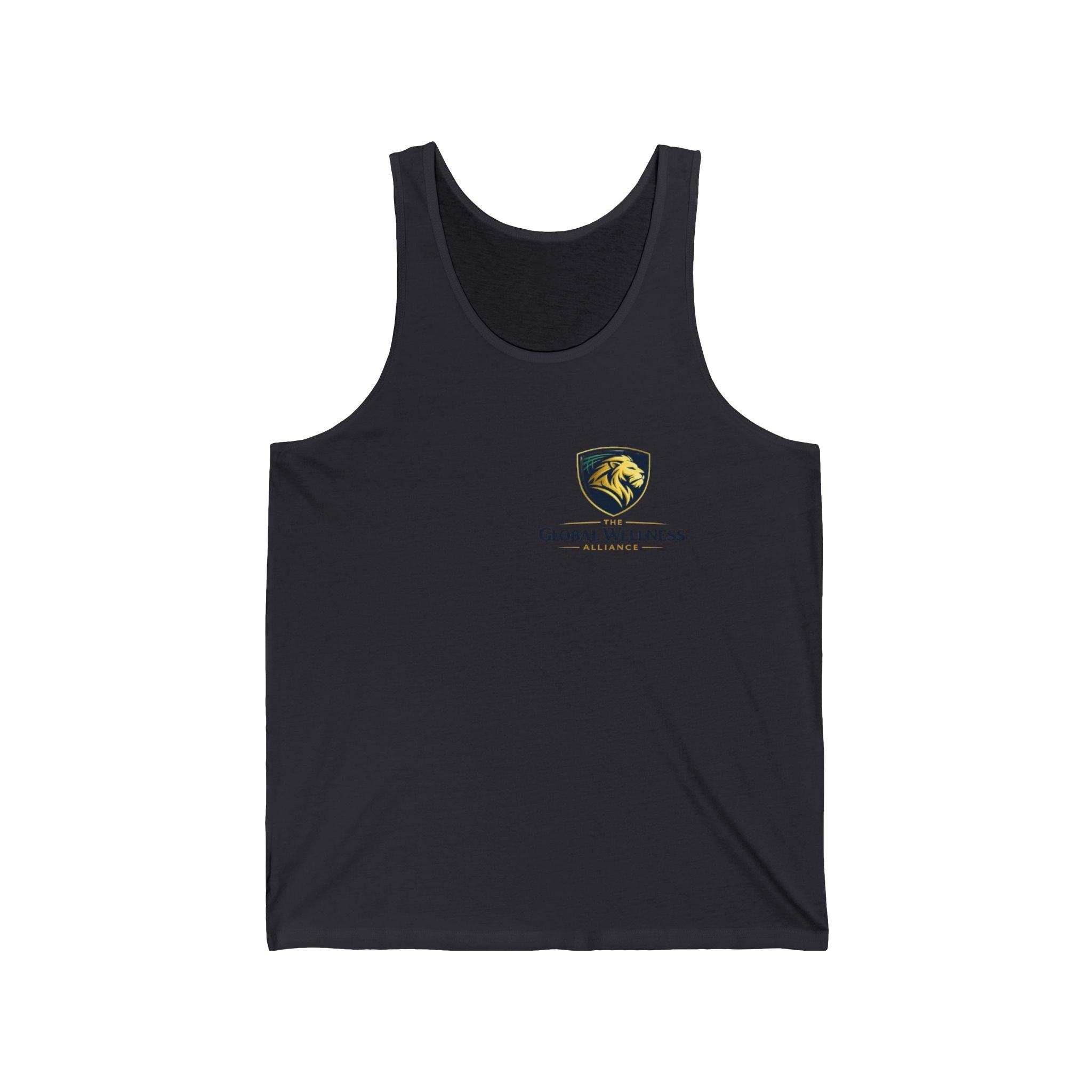Global Wellness Shield Logo Tank Top — Fitness & Wellness Branded Athletic Tank
