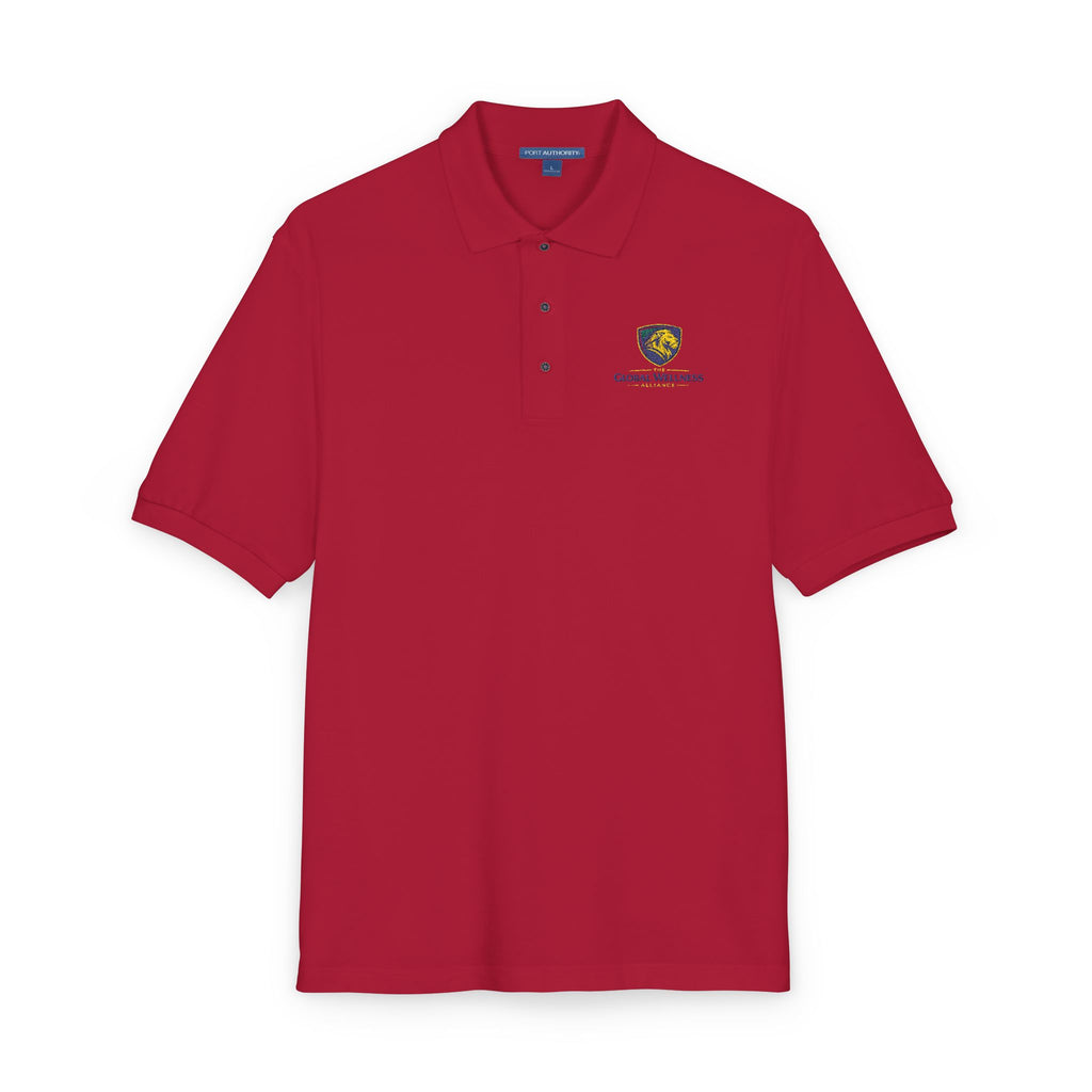 Embroidered Lion Crest Polo Shirt — Classic Club Logo Polo