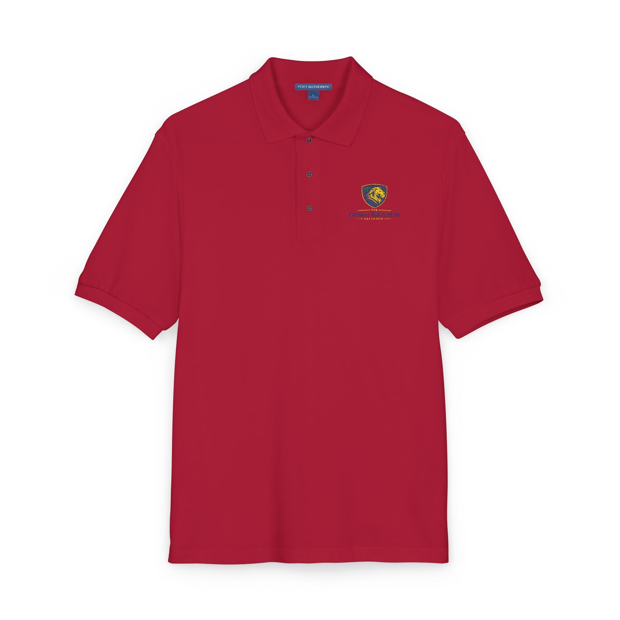 Embroidered Lion Crest Polo Shirt — Classic Club Logo Polo