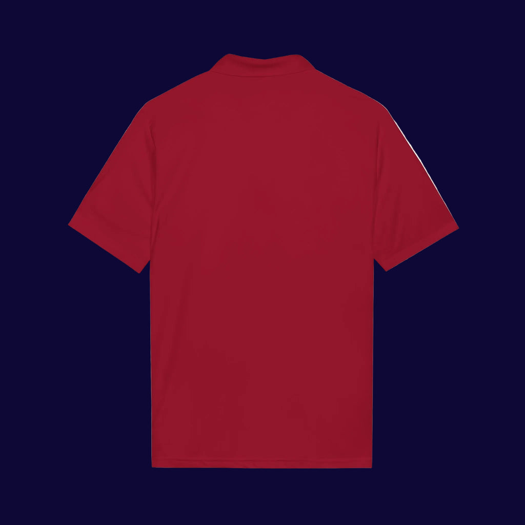 Embroidered Coast Guard Polo Shirt — White Performance Short-Sleeve