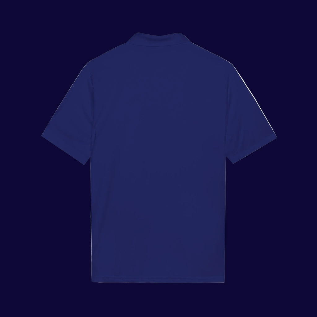 Embroidered Coast Guard Polo Shirt — White Performance Short-Sleeve